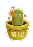 maglietta Serie Cactus: Free Hugs