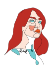 maglietta red hair on abstract woman