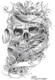 maglietta Marino skull tattoo