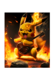 maglietta Pikachu rock con fiamme Felpa #pikachu #pokemon