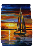 maglietta barca a vela al tramonto