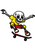 maglietta skater scheletro 