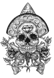 maglietta Mexican Skull