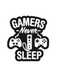 maglietta Gamers never sleep