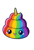 maglietta felpa poop rainbow unicorn