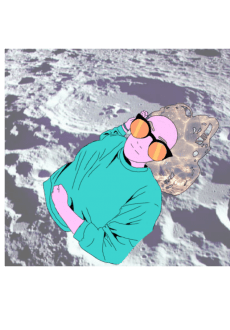 maglietta girl on the moon