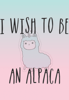 maglietta Sweatshirt 'I wish to be an Alpaca'
