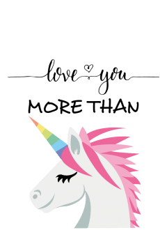 maglietta Love you more than unicorns