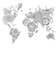 maglietta mandala world map