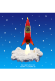 maglietta Bitcoin Rocket - Bitcoin to the Moon - versione rosso e blu