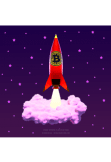 maglietta Bitcoin Rocket - Bitcoin to the Moon - versione viola II