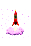 maglietta Bitcoin Rocket - Bitcoin to the Moon - Versione - rosso t