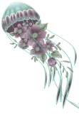 maglietta Jellyfish &  flowers