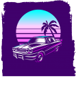 maglietta T-Shirt VaporWave Car