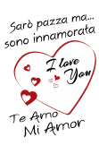 maglietta Pazza d'amore