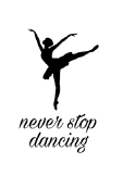 maglietta felpa 'never stop dancing'