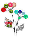 maglietta Button flowers 