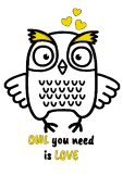 maglietta owl you need is love... 