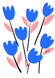maglietta minimal spring 2022: blue tulips