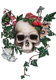 maglietta Botanical Skull