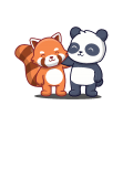 maglietta cute red panda and panda