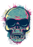 maglietta colorfull skull