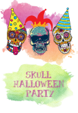 maglietta Skull Halloween Party 