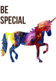 maglietta be special as the unicorn