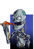 maglietta robot pizza