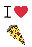 maglietta I LOVE PIZZA