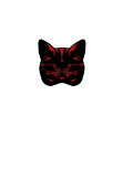 maglietta Black japanese cat mask
