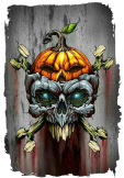 maglietta pumpkin skull