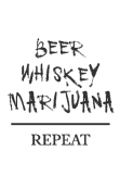 maglietta BEER WHISKEY & MARIJUANA