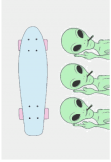maglietta alien skater tee