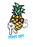 maglietta Peace out pineapple