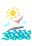 maglietta Flamingo surf