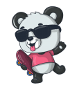 maglietta baby panda cartoon with skateboard cartone animato baby panda con skateboard