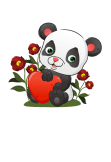 maglietta baby panda is holding the heart balloon baby panda tiene in mano il palloncino del cuore