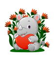 maglietta baby rhino is holding the colored heart balloon il piccolo rinoceronte tiene in mano il palloncino colorato del cuore