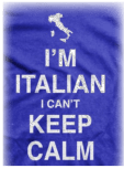 maglietta T-shirt Keep Calm personalizzata. 'I'm Italian - I can't Keep Calm'