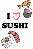 maglietta T shirt i love sushi