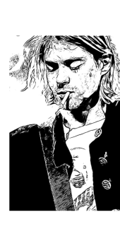 cover Kurt Cobain comic ink tee