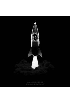 maglietta Bitcoin Rocket - Bitcoin to the Moon - versione II