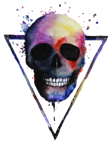 maglietta watercolor skull