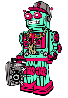 maglietta hip hop robot