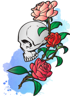 maglietta Death and rose