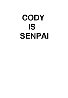 maglietta cody is senpai t