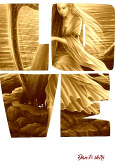 maglietta Girl whit harp