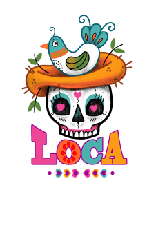 maglietta Calavera Loca con nido piccione