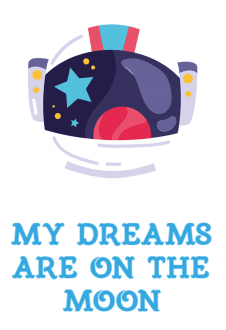 maglietta my dreams are on the moon